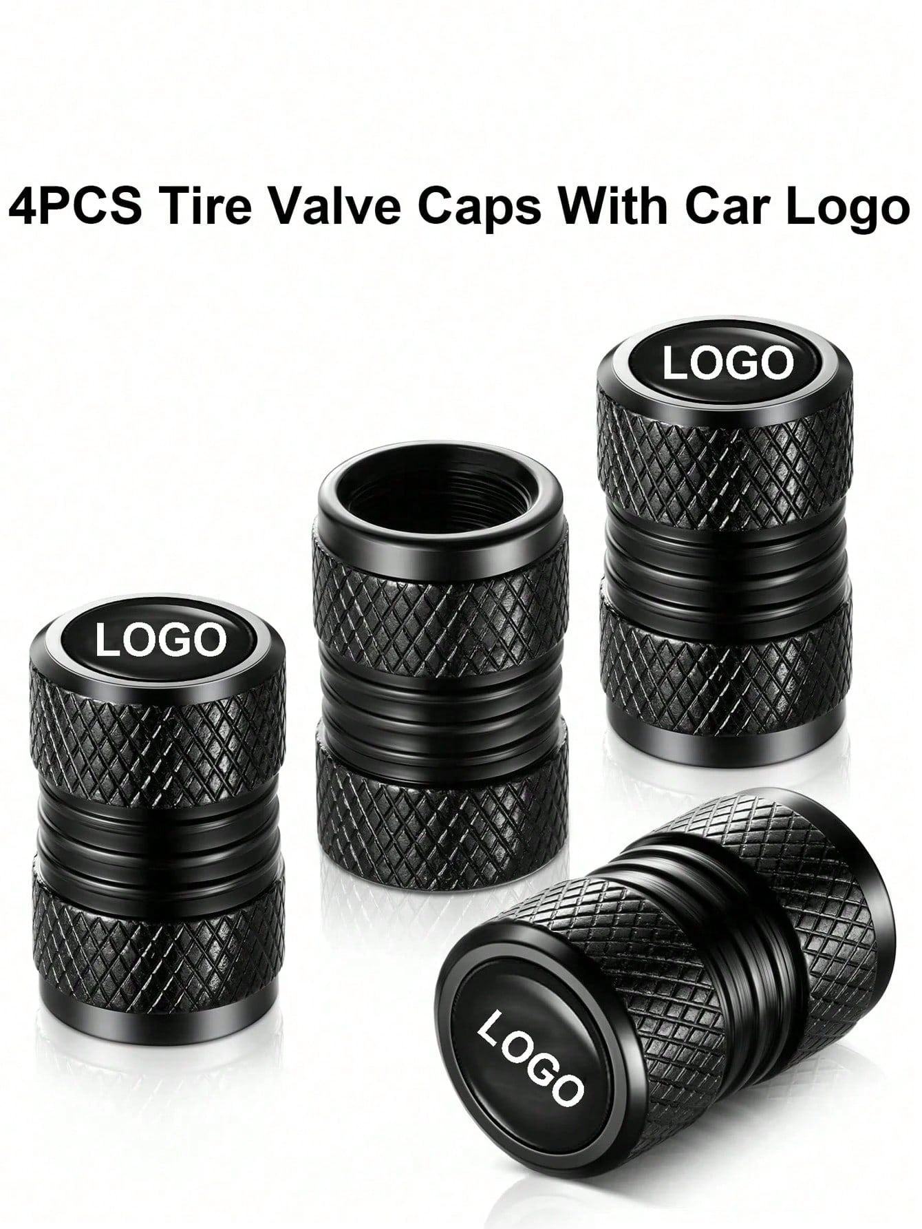 Easypie Selection 4 Pieces Tire Valve Covers, Valve Covers Suitable For Audi, Mercedes-Benz, BWM, Nissan, T Oyota,, Kia, Etc., Alloy Car Tire Covers, Corrosion-Resistant And Leak-Proof Car Accessorie