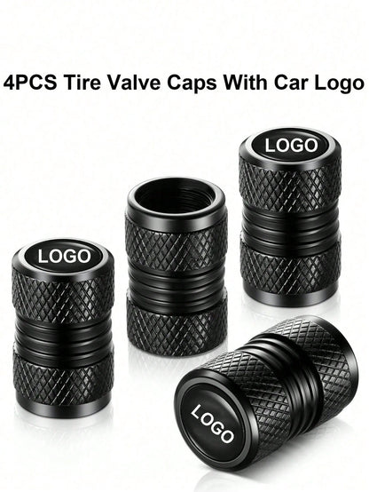 Easypie Selection 4 Pieces Tire Valve Covers, Valve Covers Suitable For Audi, Mercedes-Benz, BWM, Nissan, T Oyota,, Kia, Etc., Alloy Car Tire Covers, Corrosion-Resistant And Leak-Proof Car Accessorie