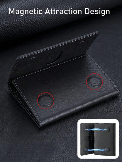 EIGIIS 1pc Magnetic Phone Wallet, Magnetic Stand Card Holder, Adjustable Stand With 3 Card Slots, Suitable For Daily Use, Fashionable Wallet Design, Durable Wallet Fit For All Phones, Magnetic Phone C