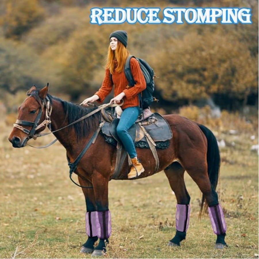 Elastic Bottom Edge, Fly And Insect Protection, Very Comfortable, Prevents Trampling: Horse Leg Fly Boots With Fine Mesh Provide Protection, Reducing Continuous Trampling Of Horses, Suitable For Use I