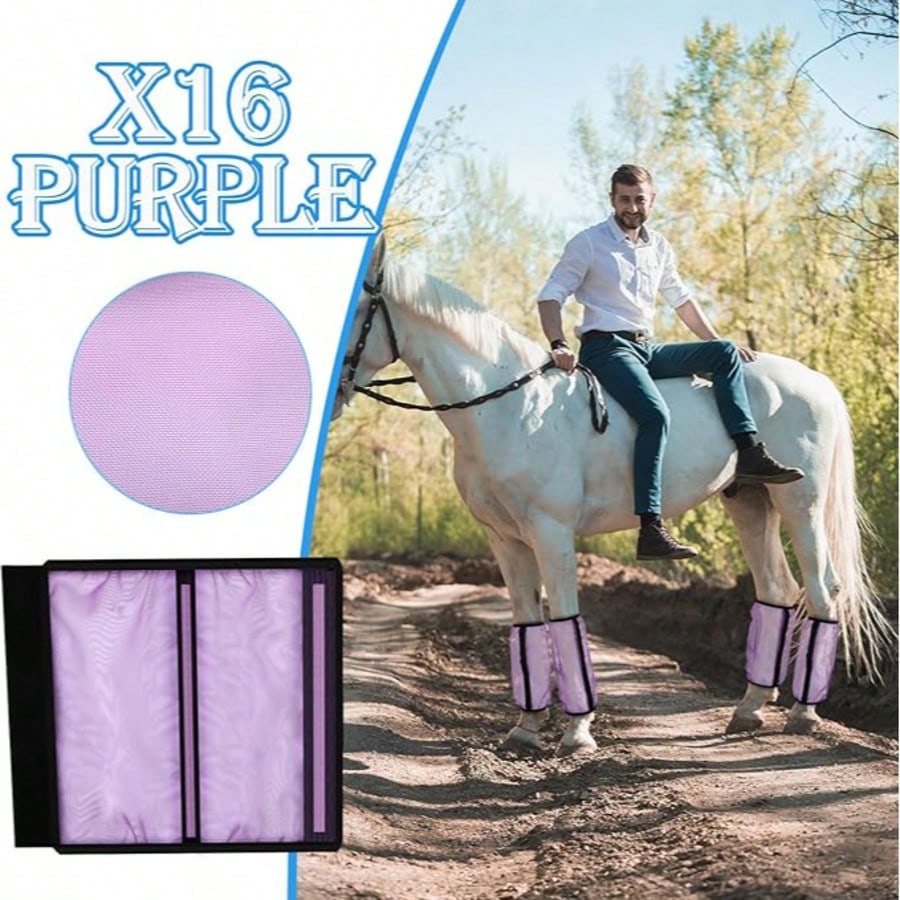 Elastic Bottom Edge, Fly And Insect Protection, Very Comfortable, Prevents Trampling: Horse Leg Fly Boots With Fine Mesh Provide Protection, Reducing Continuous Trampling Of Horses, Suitable For Use I