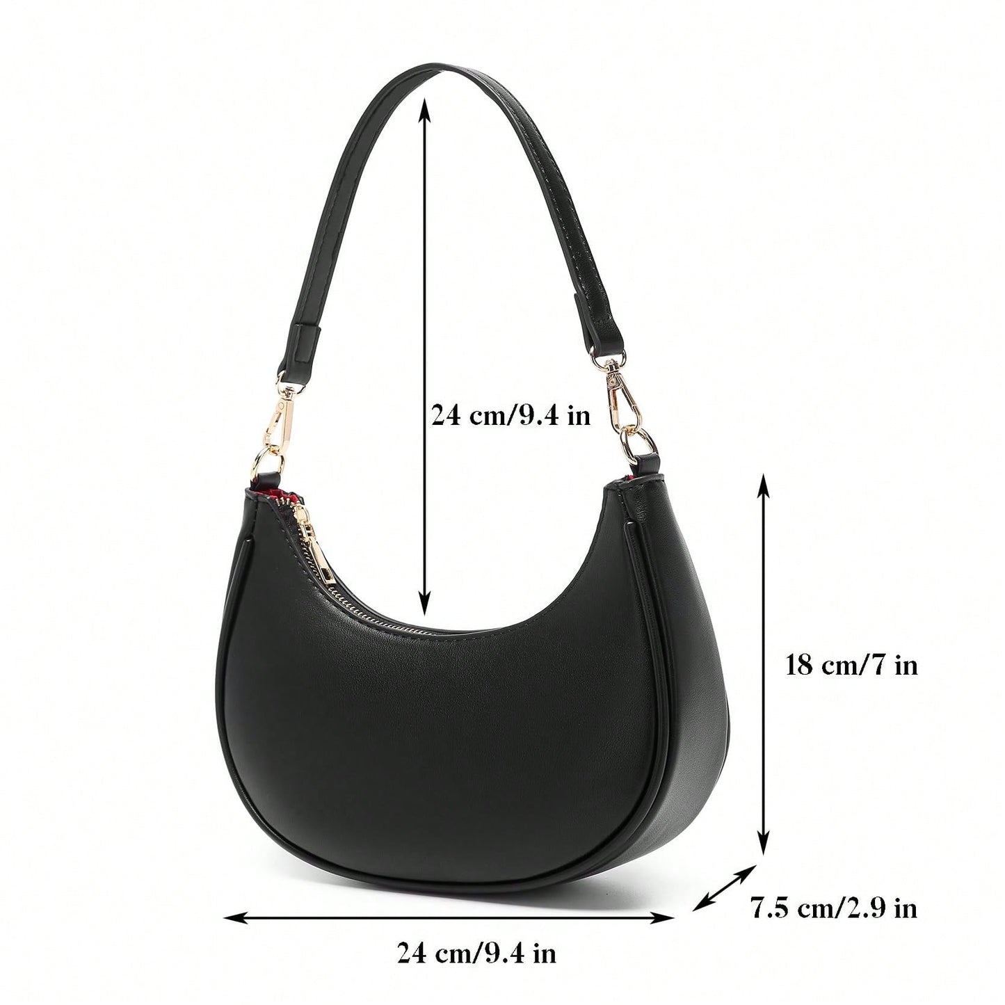 Elegant Crescent Moon Baseball Bag For Women- Luxury Vintage Style, Zipper Closure, Soft Perfect Valentine'S Day Gift, Mini Shoulder Handbag