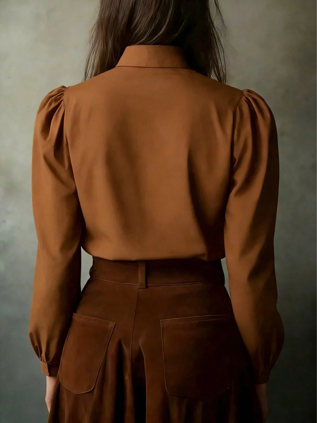 Elegant Solid Color Women's Long Sleeve Shirt, Versatile Casual Blouse For All Seasons