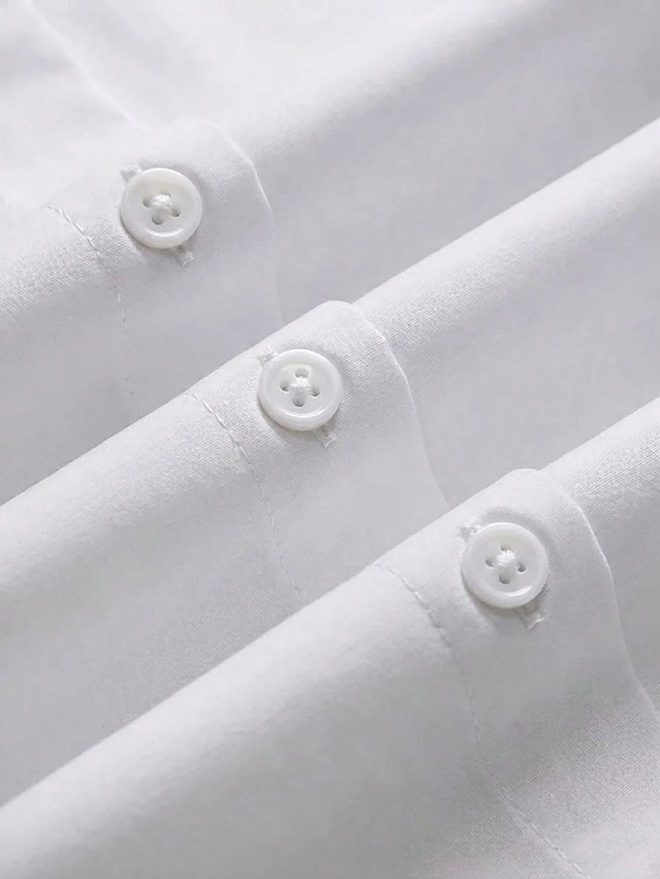 Elegant White Button-Front Plus Size Shirt, Shirt Collar, Regular Long Sleeve, Woven Fabric, Luxurious Texture