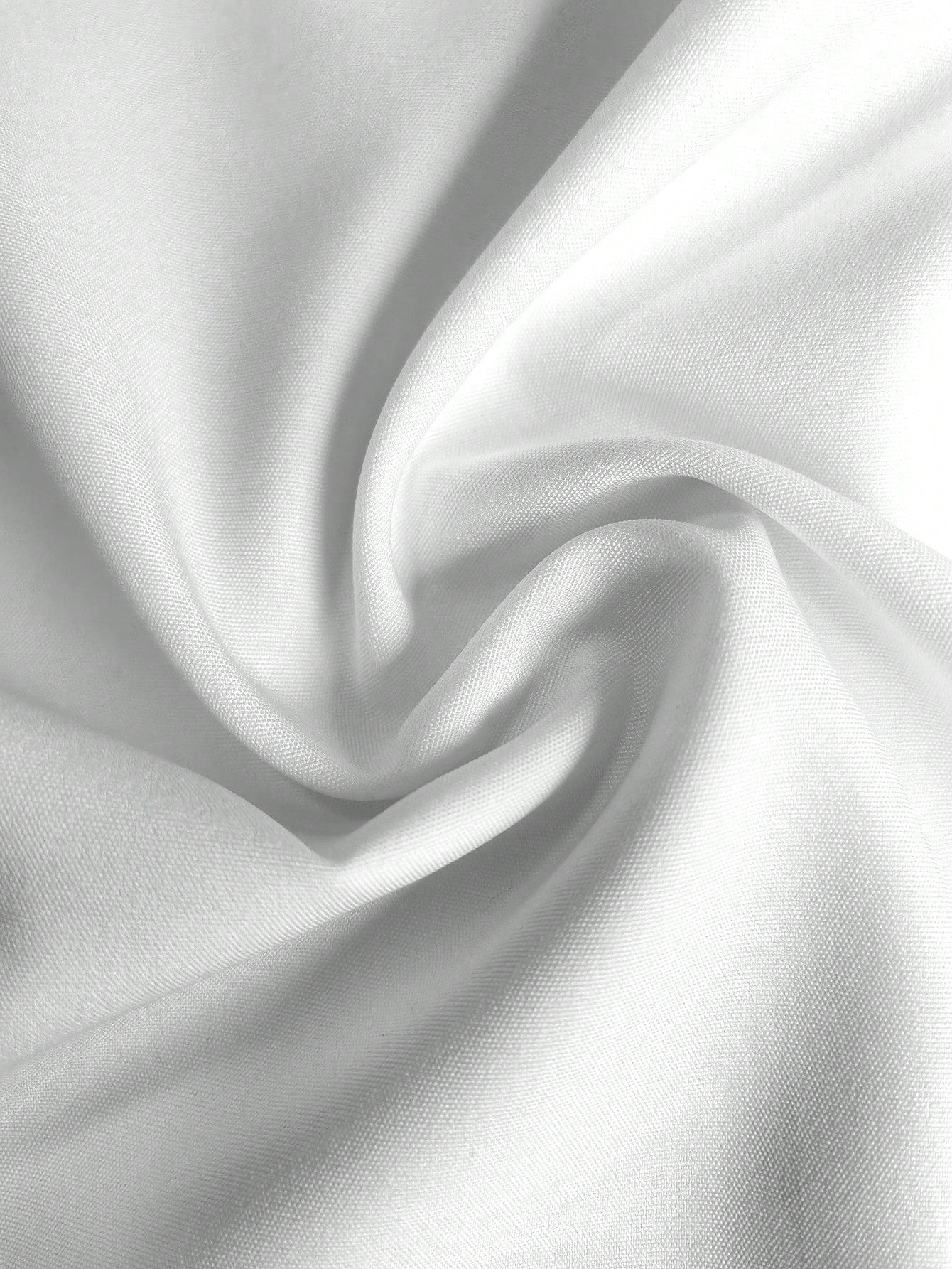 Elegant White Button-Front Plus Size Shirt, Shirt Collar, Regular Long Sleeve, Woven Fabric, Luxurious Texture