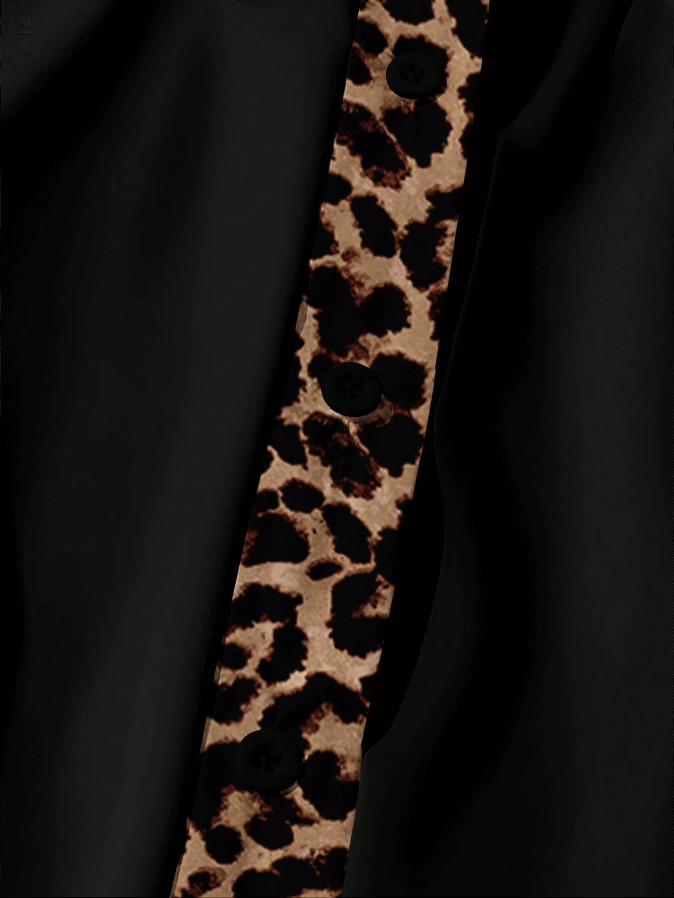 EMERY ROSE Plus Size Women Leopard Print Contrast Color Casual Shirt