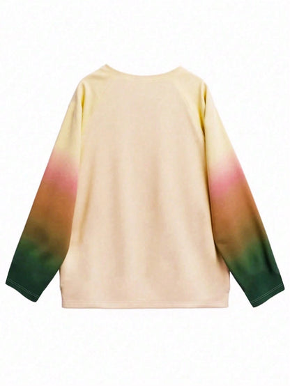 EMERY ROSE Women's Crew Neck Halloween Printing Vintage Spring/Fall Long Sleeve Sweatshirt
