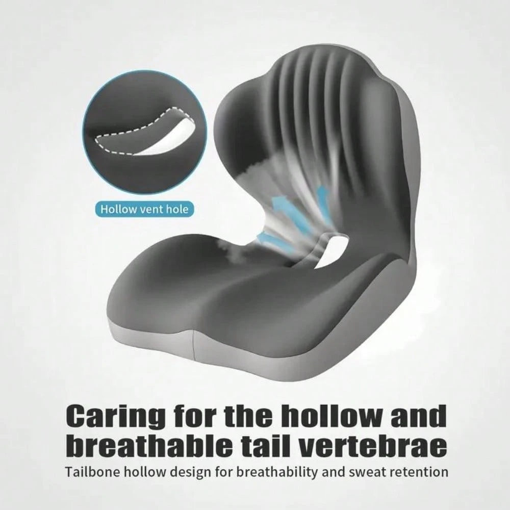 Ergonomic Memory Foam Seat Cushion With Lumbar & Back Support, Relieves Back Pain, Reduces Pressure, Ideal For Office Chairs, Stools, And Car Seats, Perfect Gift For Parents & Friends