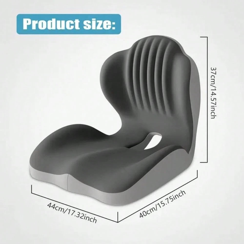 Ergonomic Memory Foam Seat Cushion With Lumbar & Back Support, Relieves Back Pain, Reduces Pressure, Ideal For Office Chairs, Stools, And Car Seats, Perfect Gift For Parents & Friends