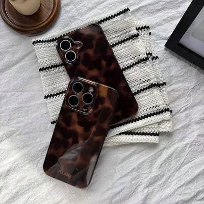 European American Style Japanese Korean Style Middle Eastern Style Fashion Leopard Print Amber Gradient Tie Dye Phone Case Compatible With Apple For IPhone17ProMax/17Air/IPhone16ProMAX/15ProMax/14Pro
