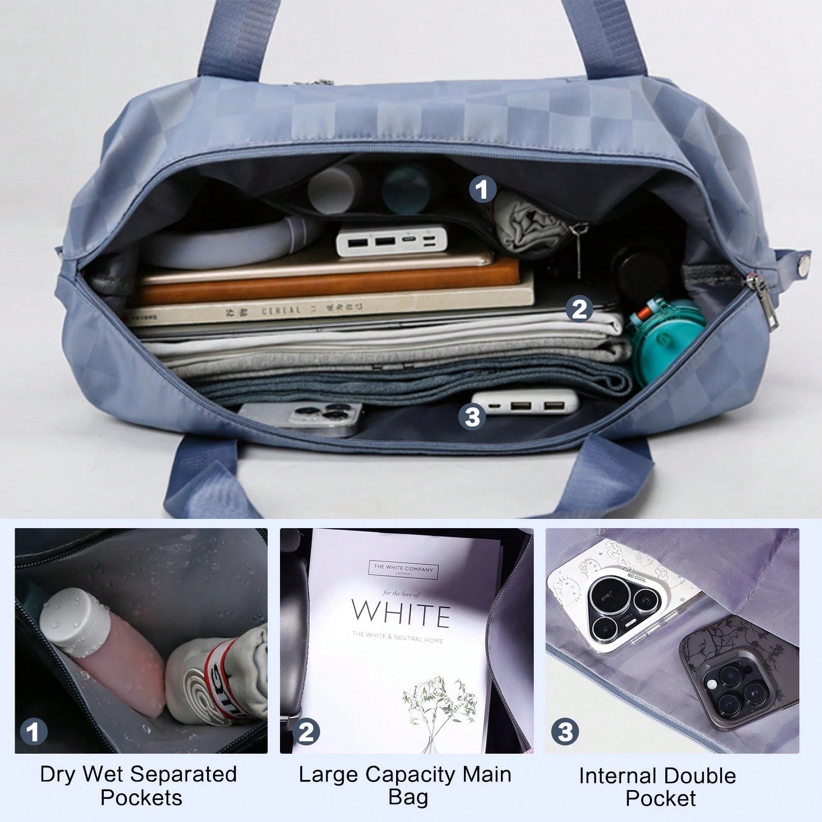 Expandable Rolling Duffle Bag- Large Carry-On With Spinner Wheels, Foldable Weekend Travel Bag, 28-58L Capacity