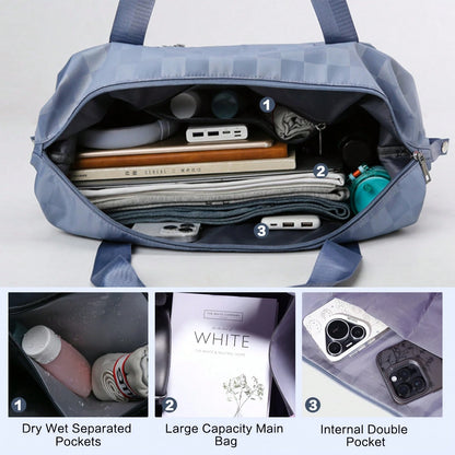 Expandable Rolling Duffle Bag- Large Carry-On With Spinner Wheels, Foldable Weekend Travel Bag, 28-58L Capacity