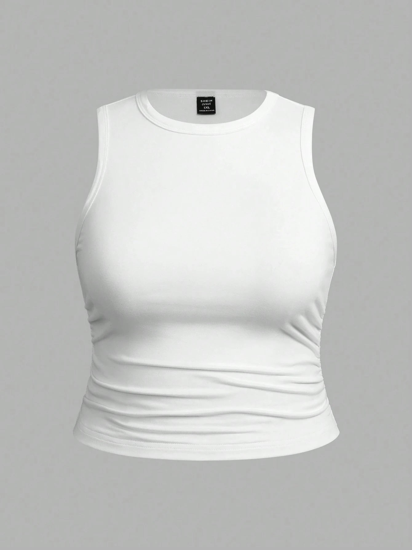 EZwear 3pcs Women Plus Size Solid Color Casual Crew Neck Camisole Set, Suitable For Summer