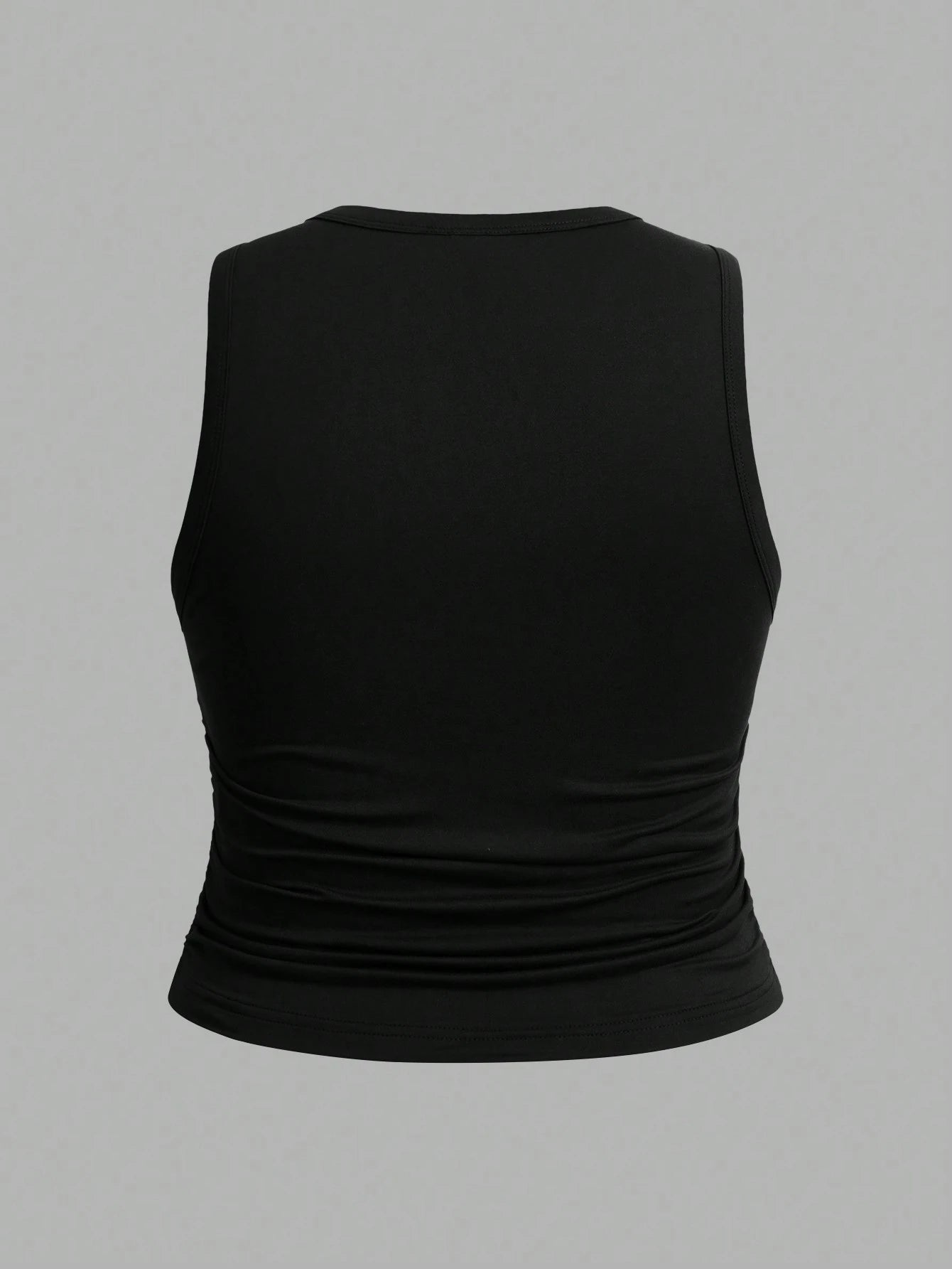 EZwear 3pcs Women Plus Size Solid Color Casual Crew Neck Camisole Set, Suitable For Summer