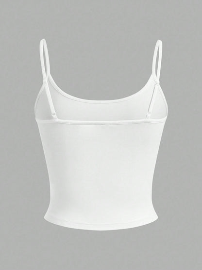EZwear 4pcs Women's Cropped Tight Fit Casual Tank Tops, Suitable For Summer
