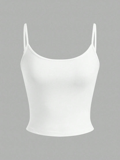 EZwear 4pcs Women's Cropped Tight Fit Casual Tank Tops, Suitable For Summer