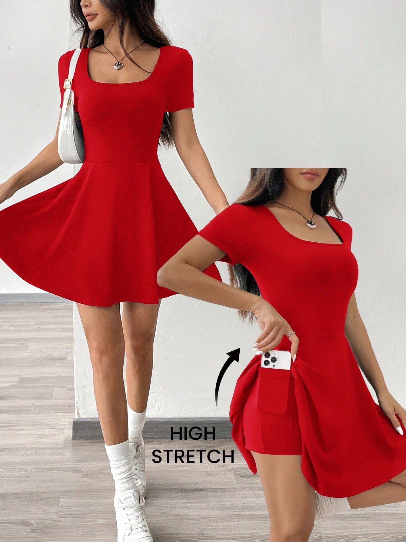 EZwear Brown Knitted Short Casual Dress, Comfortable For Home And Fitness, Women,Summer Dresses For Women