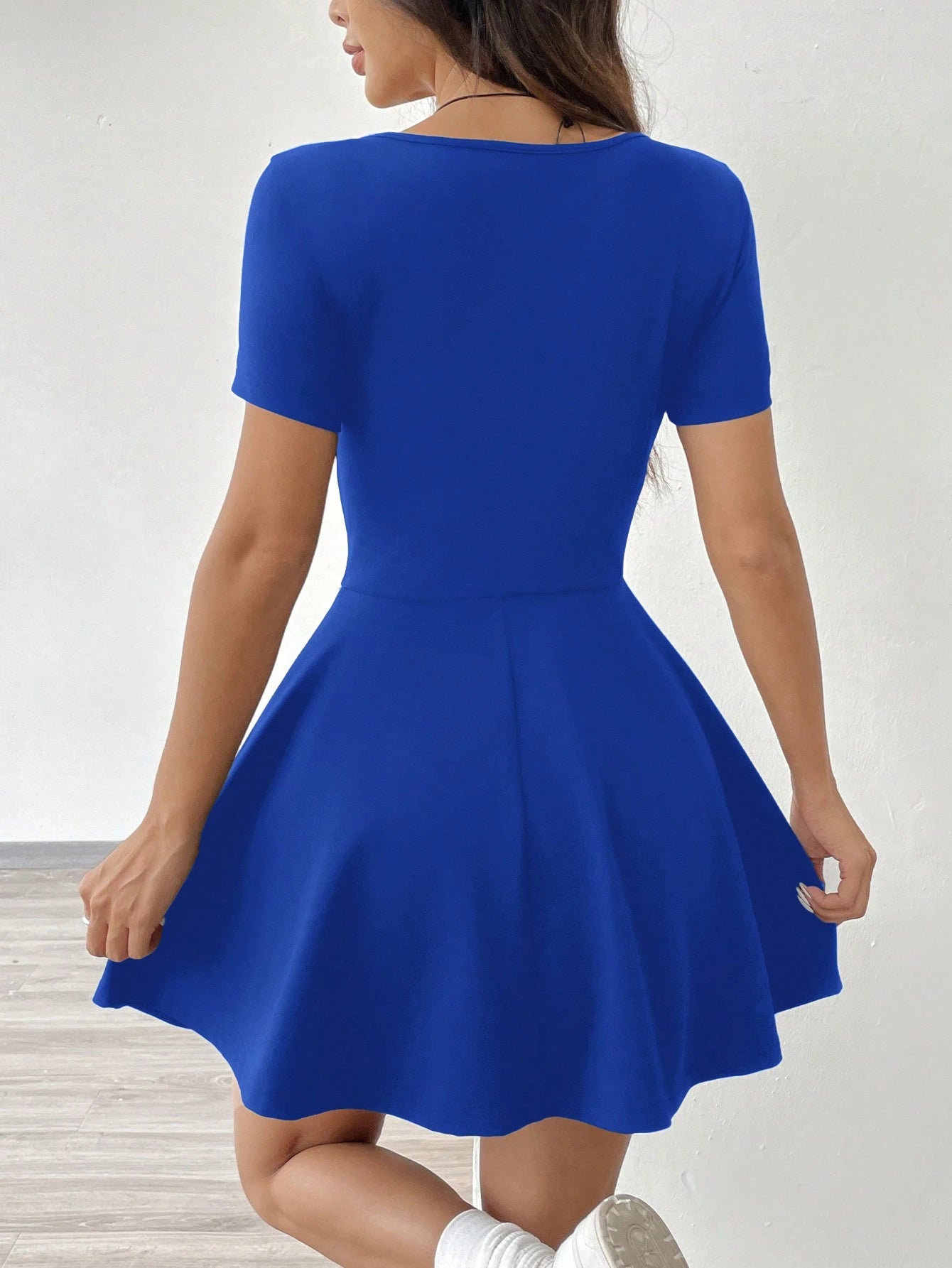 EZwear Navy Blue Knitted Women's Casual & Sport Short Dress,Summer Dresses
Spring Clothes