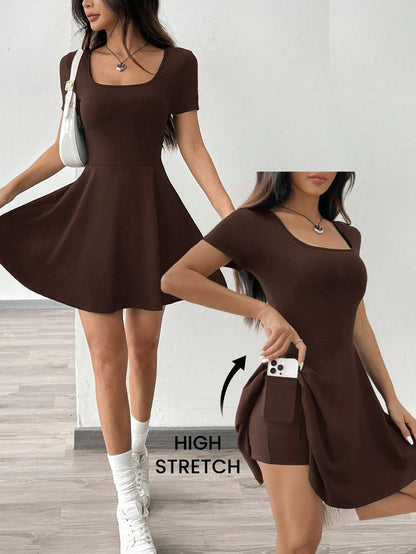 EZwear Navy Blue Knitted Women's Casual & Sport Short Dress,Summer Dresses
Spring Clothes