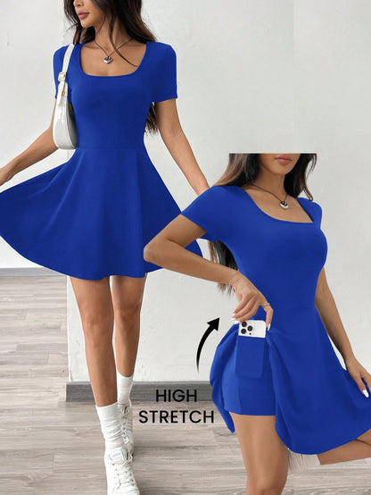 EZwear Navy Blue Knitted Women's Casual & Sport Short Dress,Summer Dresses
Spring Clothes