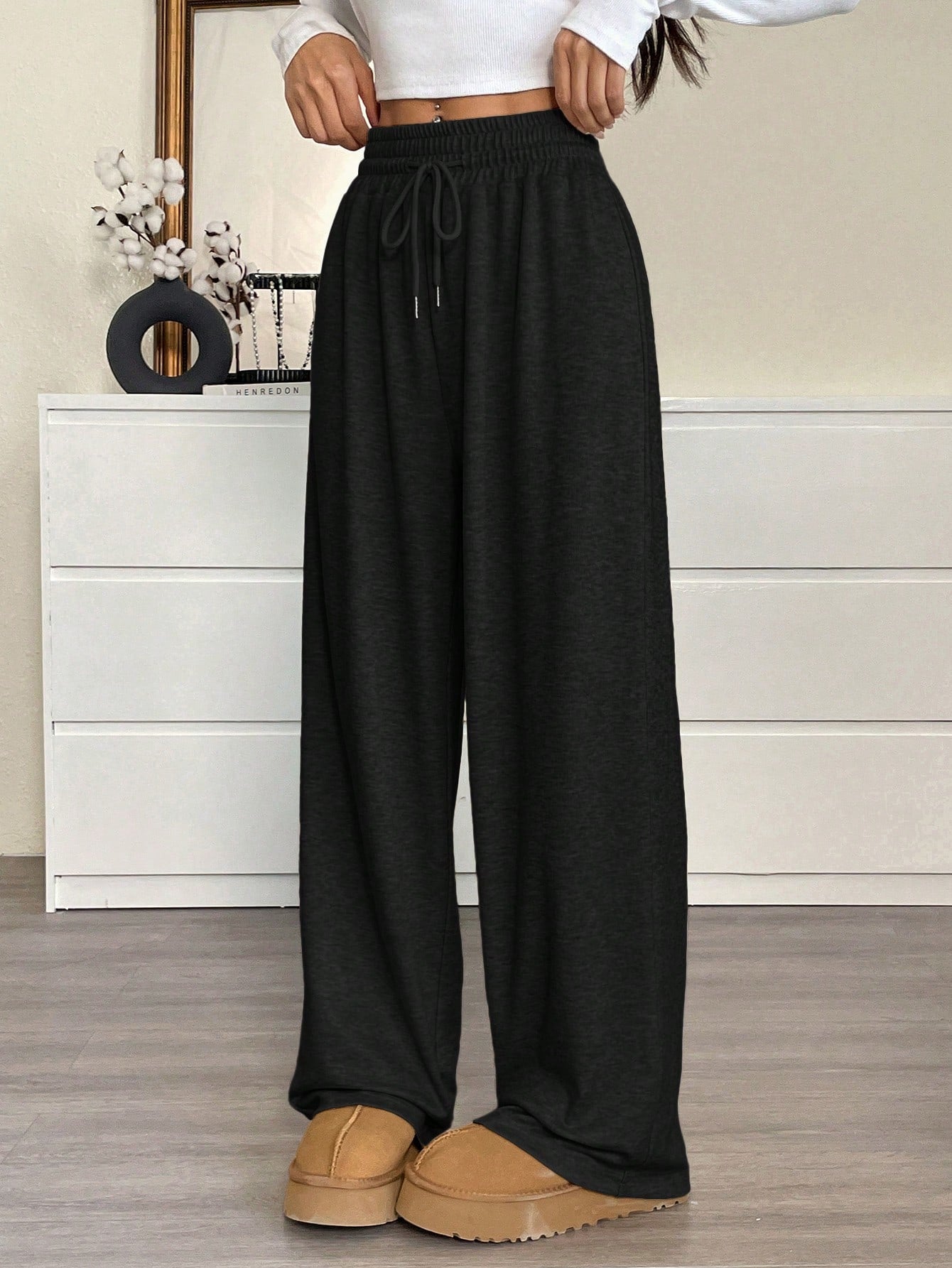 EZwear Women's Casual Drawstring Waist Loose Yoga Pants Graduation,Back To School,Graduation,Teacher,Back To School