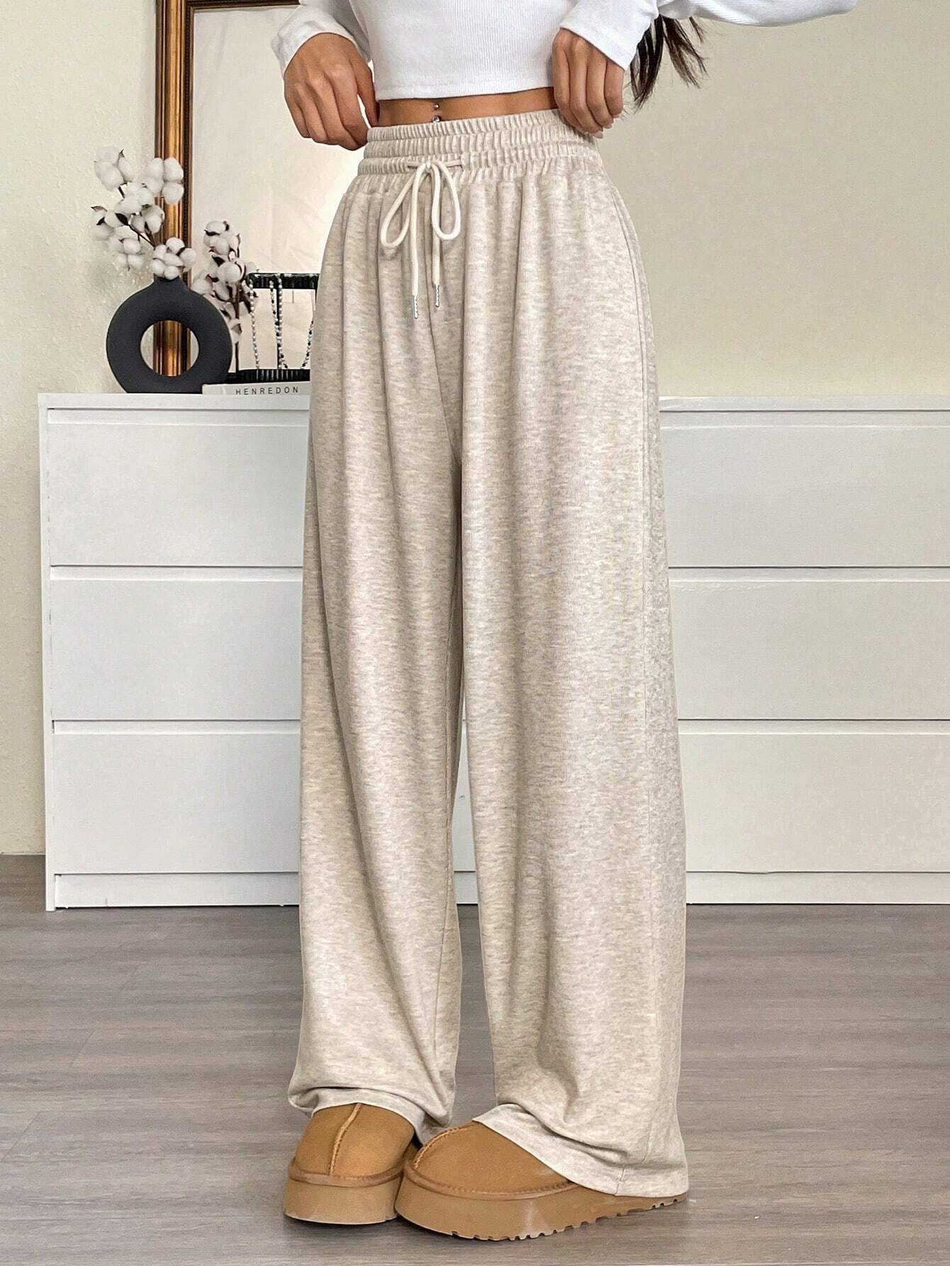 EZwear Women's Casual Drawstring Waist Loose Yoga Pants Graduation,Back To School,Graduation,Teacher,Back To School