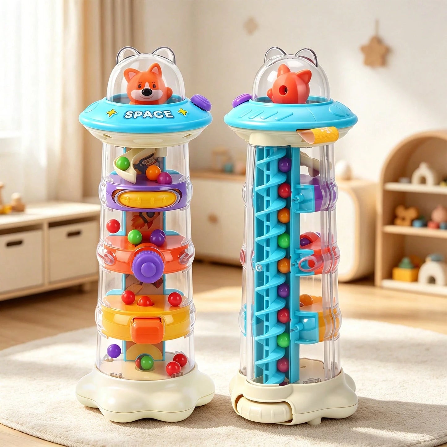 Farm Egg Drop Toy, Puzzle Activity Cube With 5 Fine Motor Activities, Busy Board Cause And Effect Travel Birthday Gift For Boys And Girls