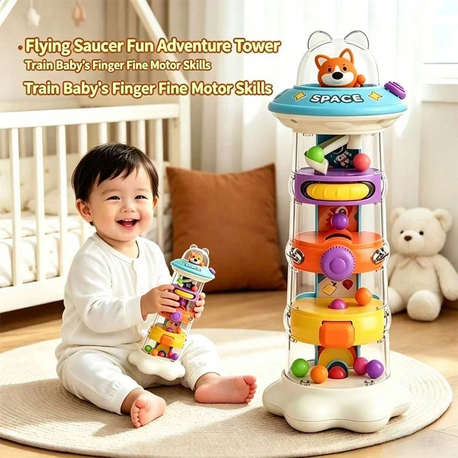 Farm Egg Drop Toy, Puzzle Activity Cube With 5 Fine Motor Activities, Busy Board Cause And Effect Travel Birthday Gift For Boys And Girls