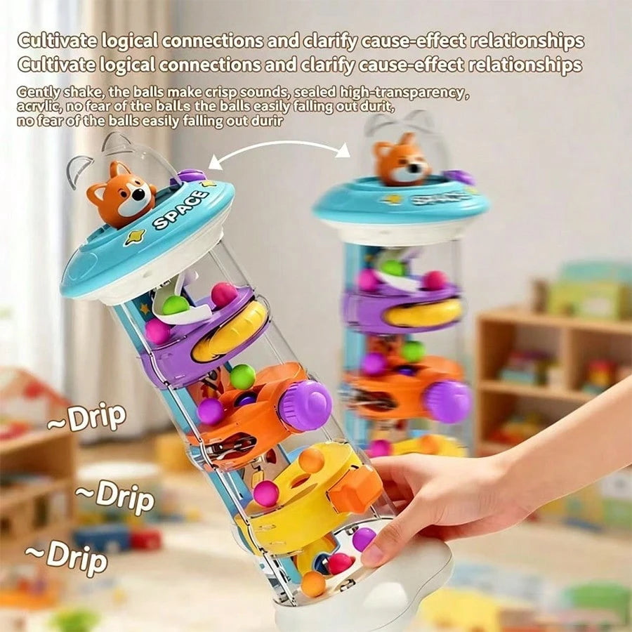 Farm Egg Drop Toy, Puzzle Activity Cube With 5 Fine Motor Activities, Busy Board Cause And Effect Travel Birthday Gift For Boys And Girls