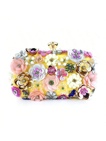 Fashion Clutch Bag Flower Beaded Bag Banquet Wedding Party Bag Clutch Bag Shoulder Bag