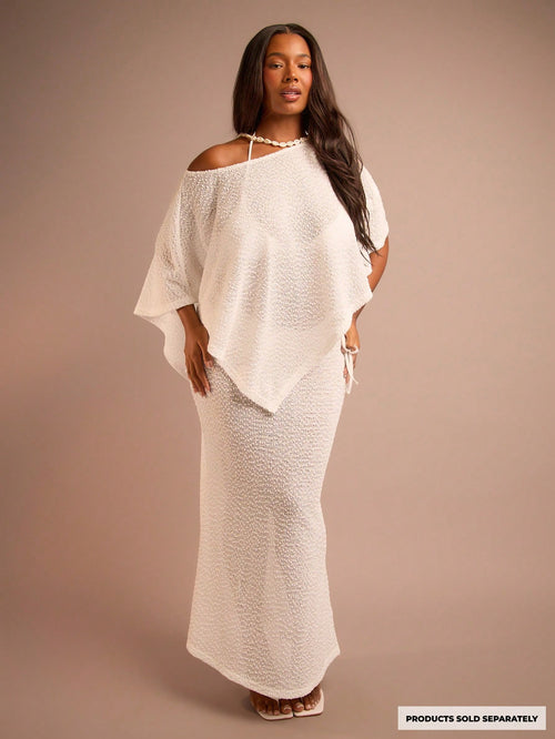 FASHION SZN Plus Size Fine Knit Sheer Beach Cover Up Maxi Skirt Elegant Chic Beach Club Boho Ibiza Elegant Holiday Festival Travel. Skirt Only. Top Sold Separately.