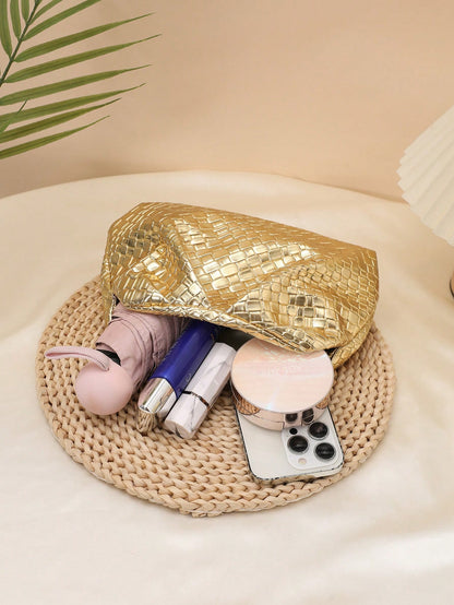 Fashionable New Women's Cloud Handbag, High-Quality Creative Casual Evening Bag, Solid Color Minimalist Faux Woven Cloud Bag, Women's Clutch