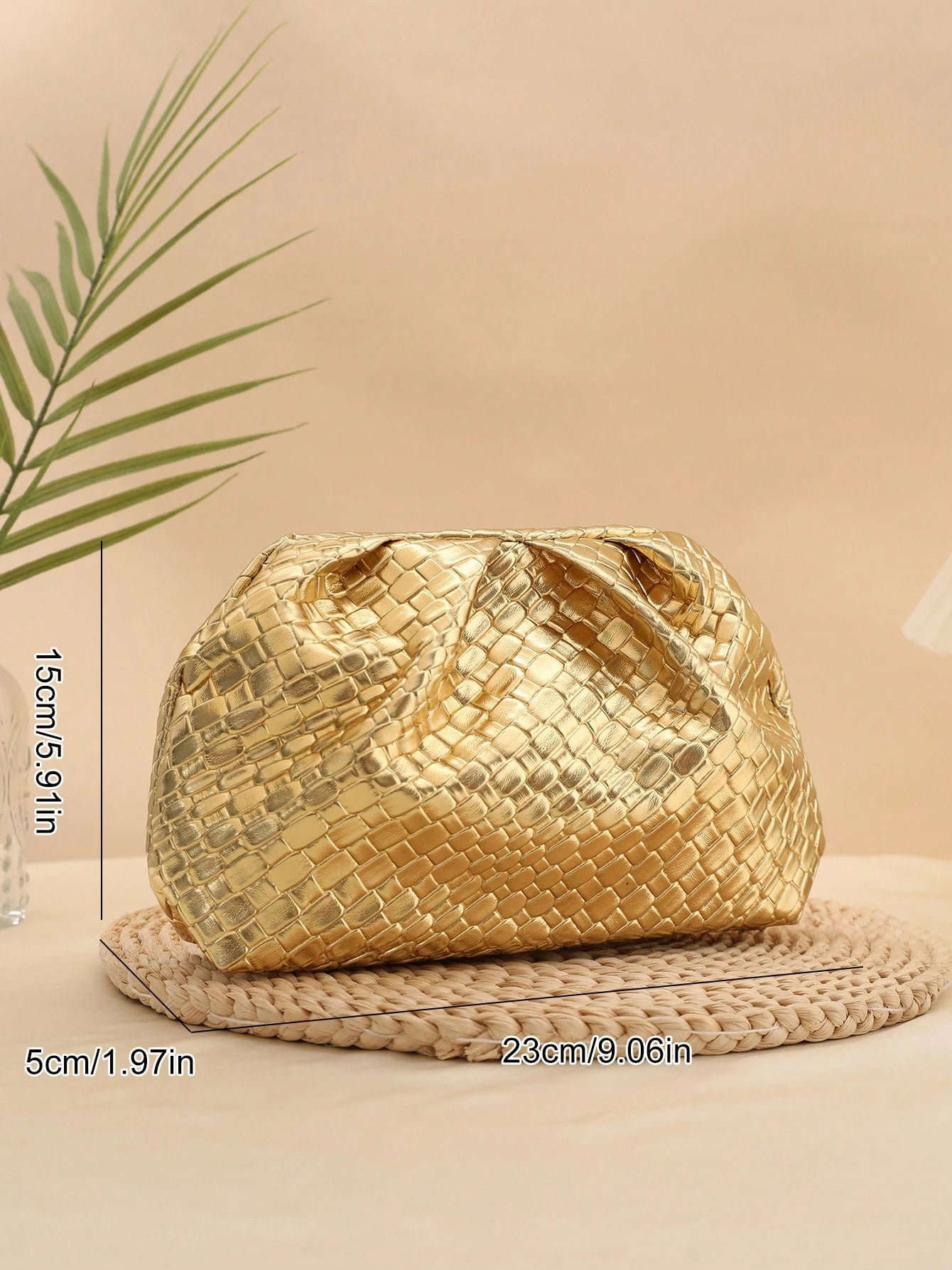 Fashionable New Women's Cloud Handbag, High-Quality Creative Casual Evening Bag, Solid Color Minimalist Faux Woven Cloud Bag, Women's Clutch