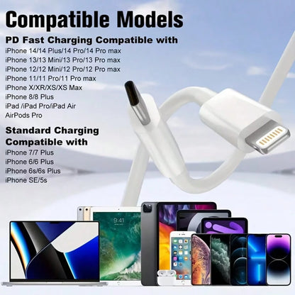 Fast Charge Cable Lightning Cable Compatible With IPhone 14 13 12 Pro Max X XR XS 8 7 6s 6|Fast Charging USB C To Lightning Cable, Type C Compatible With IPhone Charger Cable Compatible With IPhone 1