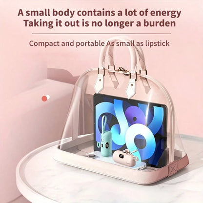 Fast Charging Portable Power Supply Power Bank With Built-In Cable Mini 5000mAh Power Bank, 22.5W Fast-Charging Phone Charger, Built-In Charging Plug And Output Cable, LCD Smart Display, Plug Compatib