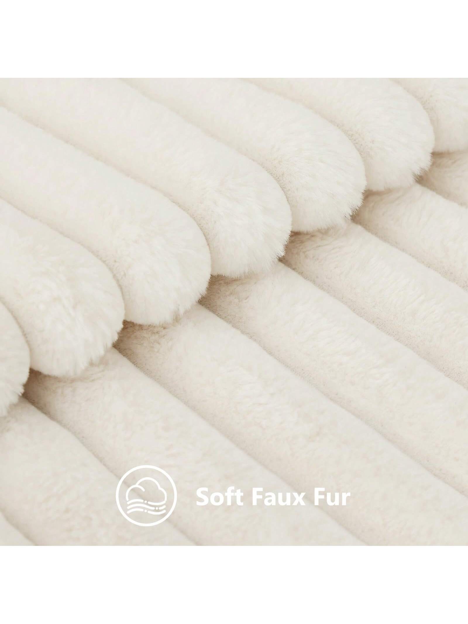 Faux Fur Cozy Soft Striped Decorative Throw Pillow Covers,Velvet Pillowcase Cushion Case For Sofa Couch