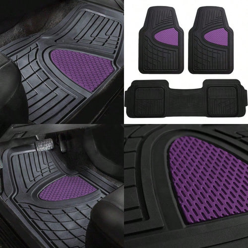FH Group Car Floor Mats- Heavy-Duty Rubber Floor Mats For Cars Universal Fit Full Set Trimmable Automotive Floor Mats Climaproof Floor Mats For Most Sedan SUV Truck Floor Mats Purple Gift