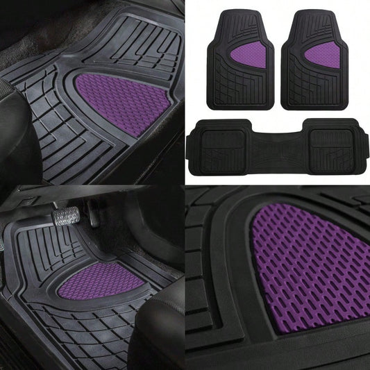 FH Group Car Floor Mats- Heavy-Duty Rubber Floor Mats For Cars Universal Fit Full Set Trimmable Automotive Floor Mats Climaproof Floor Mats For Most Sedan SUV Truck Floor Mats Purple Gift