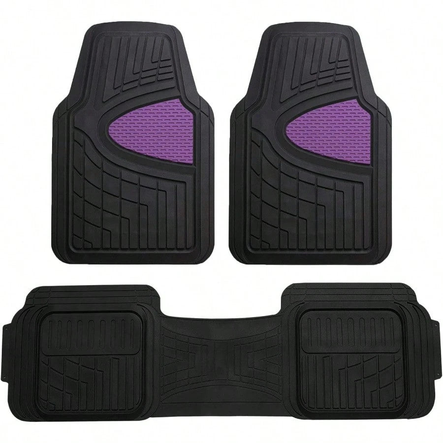 FH Group Car Floor Mats- Heavy-Duty Rubber Floor Mats For Cars Universal Fit Full Set Trimmable Automotive Floor Mats Climaproof Floor Mats For Most Sedan SUV Truck Floor Mats Purple Gift