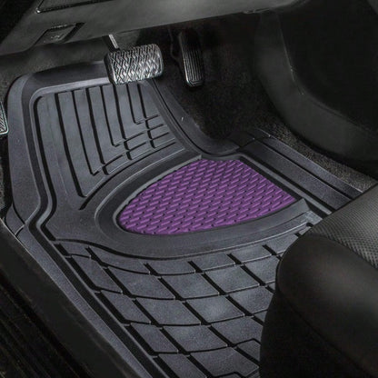FH Group Car Floor Mats- Heavy-Duty Rubber Floor Mats For Cars Universal Fit Full Set Trimmable Automotive Floor Mats Climaproof Floor Mats For Most Sedan SUV Truck Floor Mats Purple Gift