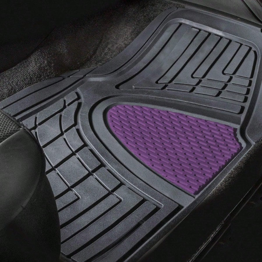 FH Group Car Floor Mats- Heavy-Duty Rubber Floor Mats For Cars Universal Fit Full Set Trimmable Automotive Floor Mats Climaproof Floor Mats For Most Sedan SUV Truck Floor Mats Purple Gift