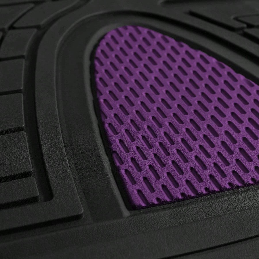 FH Group Car Floor Mats- Heavy-Duty Rubber Floor Mats For Cars Universal Fit Full Set Trimmable Automotive Floor Mats Climaproof Floor Mats For Most Sedan SUV Truck Floor Mats Purple Gift