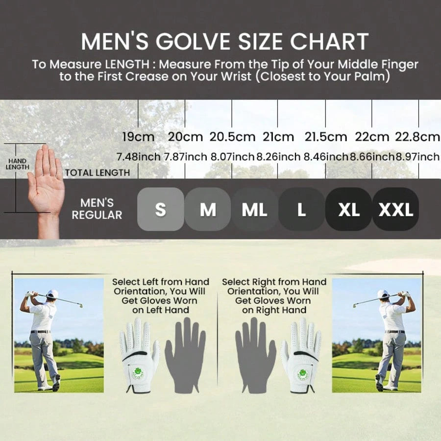 FINGER TEN Premium Golf Glove For Men, Left Hand, 1pc With Ball Marker, Made Of Soft Goat Leather With All-Weather Grip, Providing Comfortable And Luxurious Experience For Right-Handed Golfers