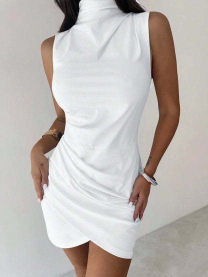 Firerie Ladies Elegant Sexy Slim Fit Flower Bud Hem Dress, White Summer Brunch Night Out Outfit For Women, Old Money Style All White Party Club Night, Office