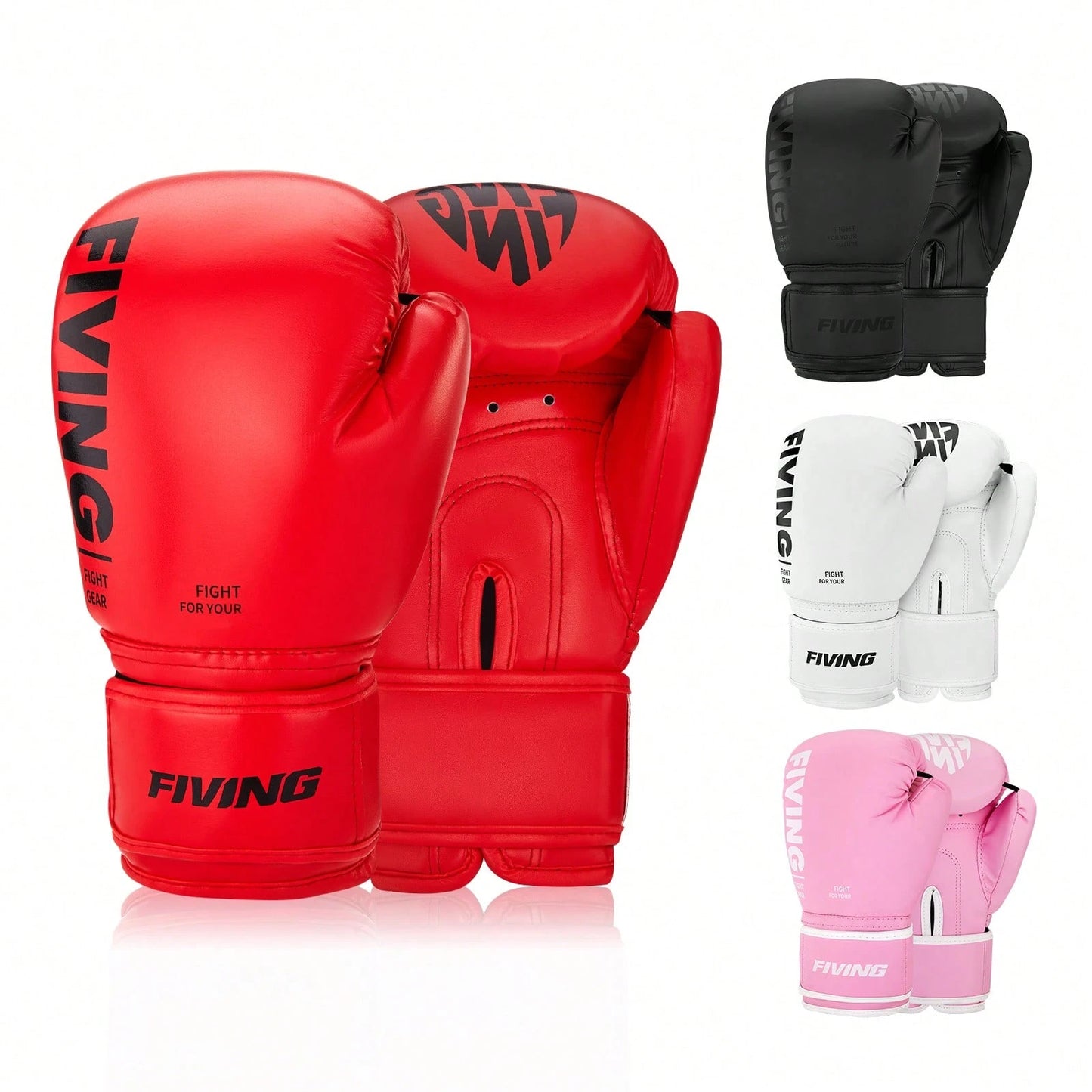 FIVING 1 Pair PU Boxing Gloves. Multi-Color Sparring Combat Training. Taekwondo Gloves. Punching Bag Training. Unisex Size Available. 4oz. 6oz. Suitable For Gym. Home. Sparring. Boxing Club. Taekwondo