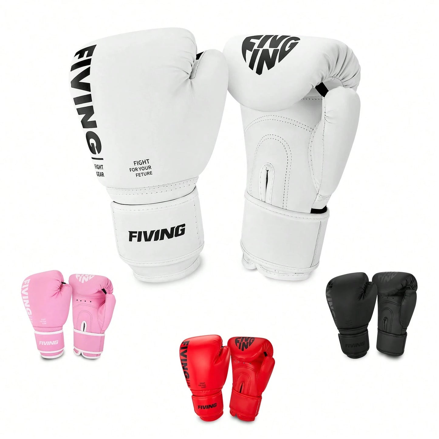 FIVING 1 Pair PU Boxing Gloves. Multi-Color Sparring Combat Training. Taekwondo Gloves. Punching Bag Training. Unisex Size Available. 4oz. 6oz. Suitable For Gym. Home. Sparring. Boxing Club. Taekwondo