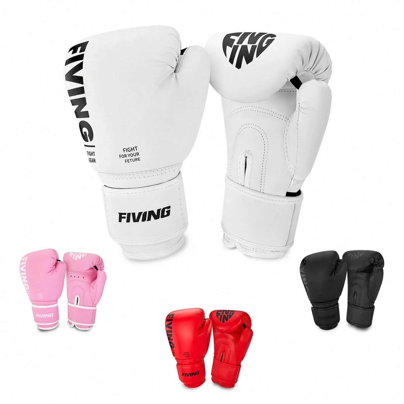 FIVING 1 Pair PU Boxing Gloves. Multi-Color Sparring Combat Training. Taekwondo Gloves. Punching Bag Training. Unisex Size Available. 4oz. 6oz. Suitable For Gym. Home. Sparring. Boxing Club. Taekwondo