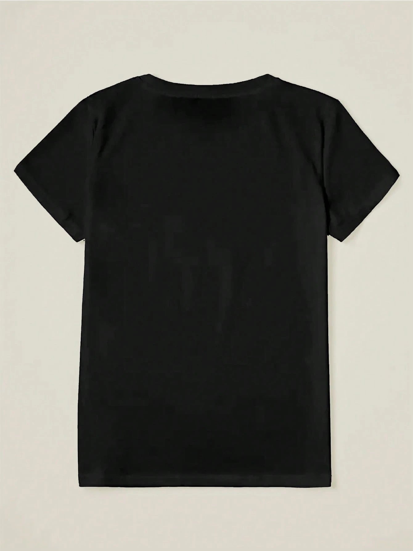 Flirla Round Neck Short Sleeved T-Shirt With Cat And Moon Print, Suitable For Spring And Summer