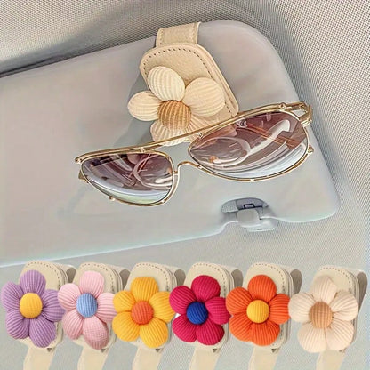 Flower Car Glasses Clip Glasses Holder Visor Glasses Clip Multifunctional Card Clip Storage Clip For Car
