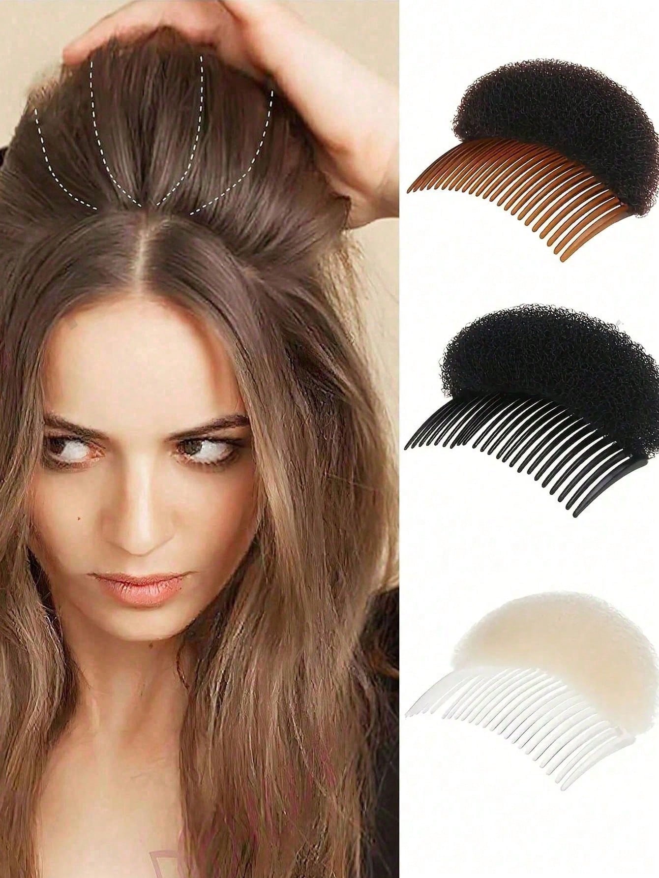 Fluffy Sponge Hair Pad, Root Lifting Tool, Women's Hair Accessory, Invisible Hair Pad, Double-Sided Invisible Sponge Hair Comb, Sponge BB Hair Clip Hair Accessory - Women's Invisible Clip-On Foam Pad,